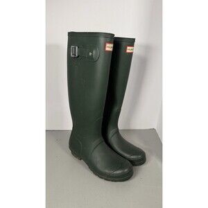 Hunter Women's Original Tall Rain Boots - Green Knee High Wellington 6/37